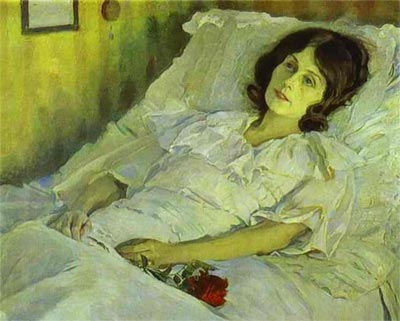 Dona malalta al llit